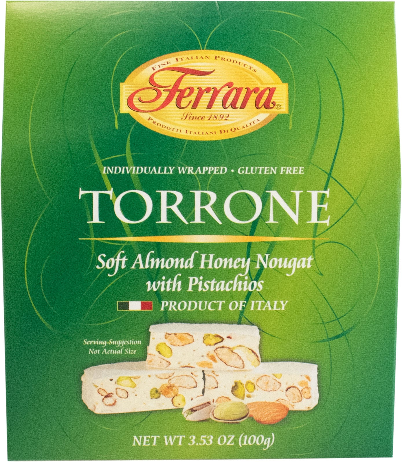 Ferrara Almond Honey Nougat with Pistachios Torrone Miniatures 3.53 OZ
