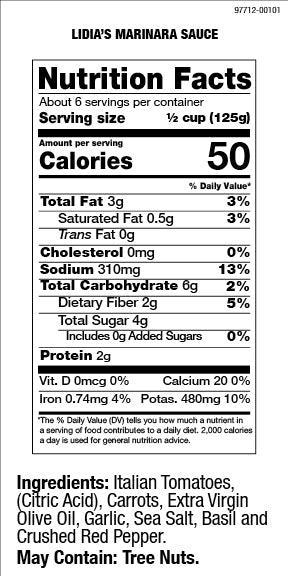 Lidia's Marinara Sauce 25 OZ