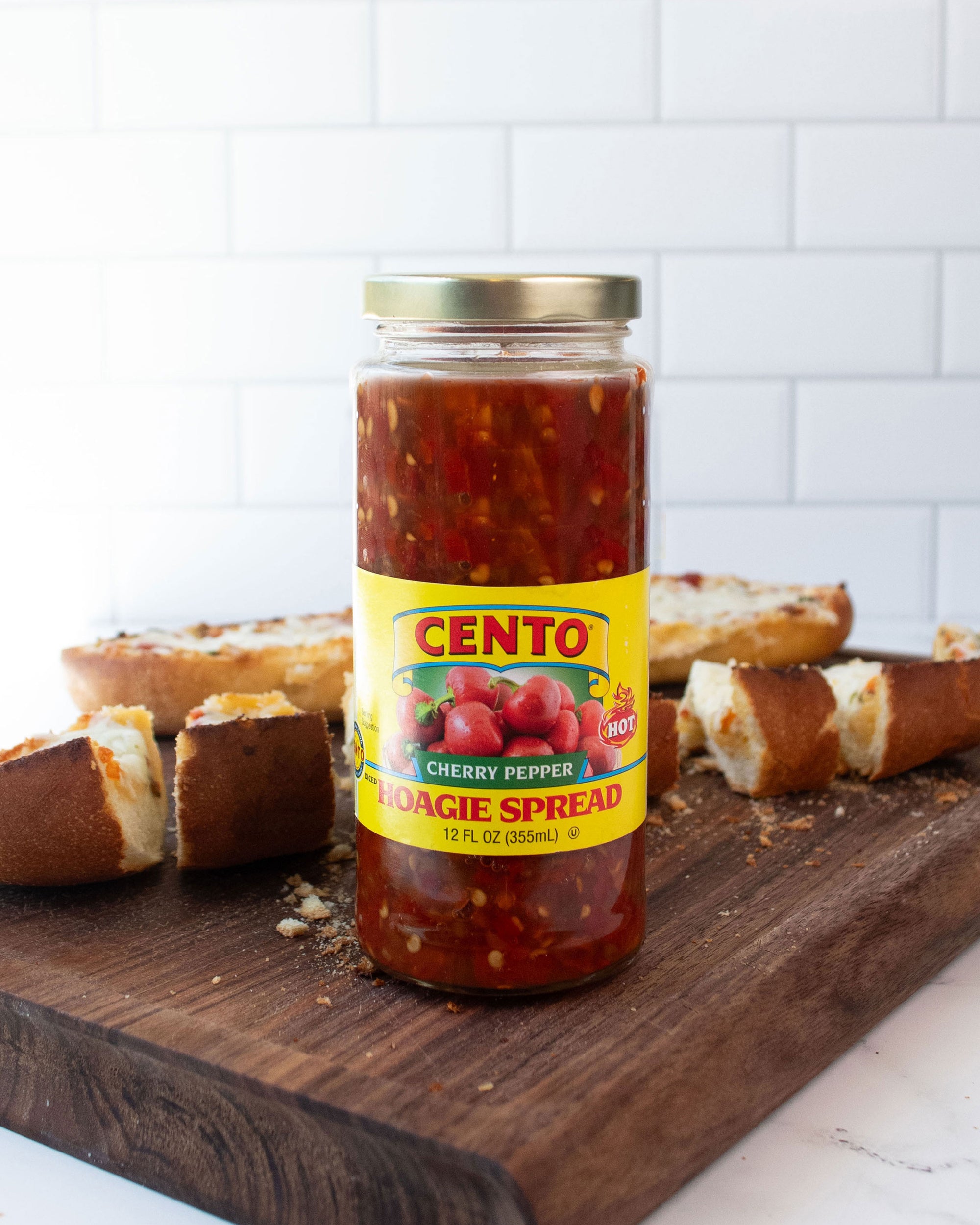 Cento Diced Hot Cherry Pepper Hoagie Spread 12 FL OZ