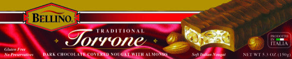 Bellino Chocolate Covered Torrone Bar  5.3 OZ