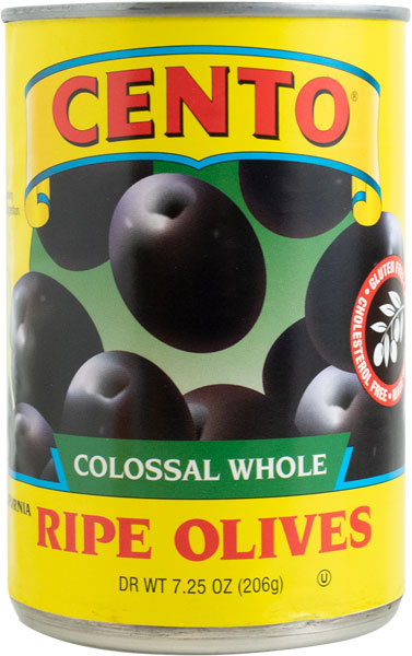 Cento Colossal Whole Black Olives 7.25 OZ