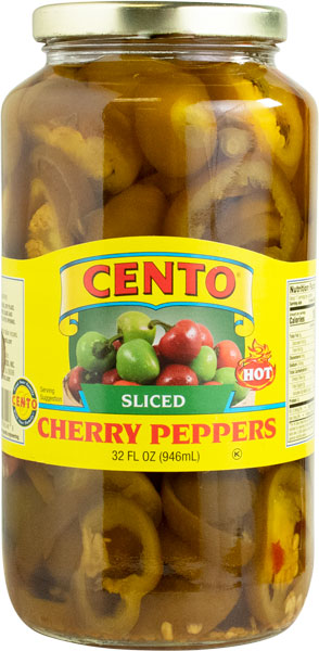 Cento Sliced Hot Cherry Peppers 32 FL OZ