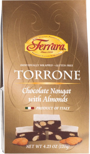 Ferrara Chocolate Nougat with Almonds Torrone Miniatures  4.23 OZ